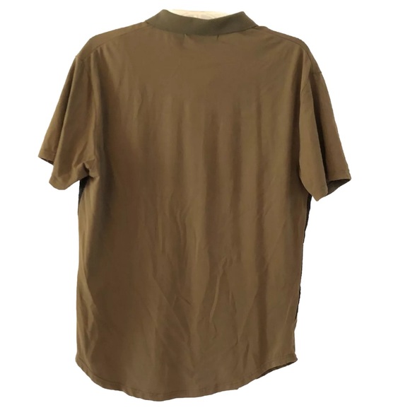 Platini Men Short Sleeve Polo Shirt Size XL Green Black Colorblock Stretch - Picture 4 of 8